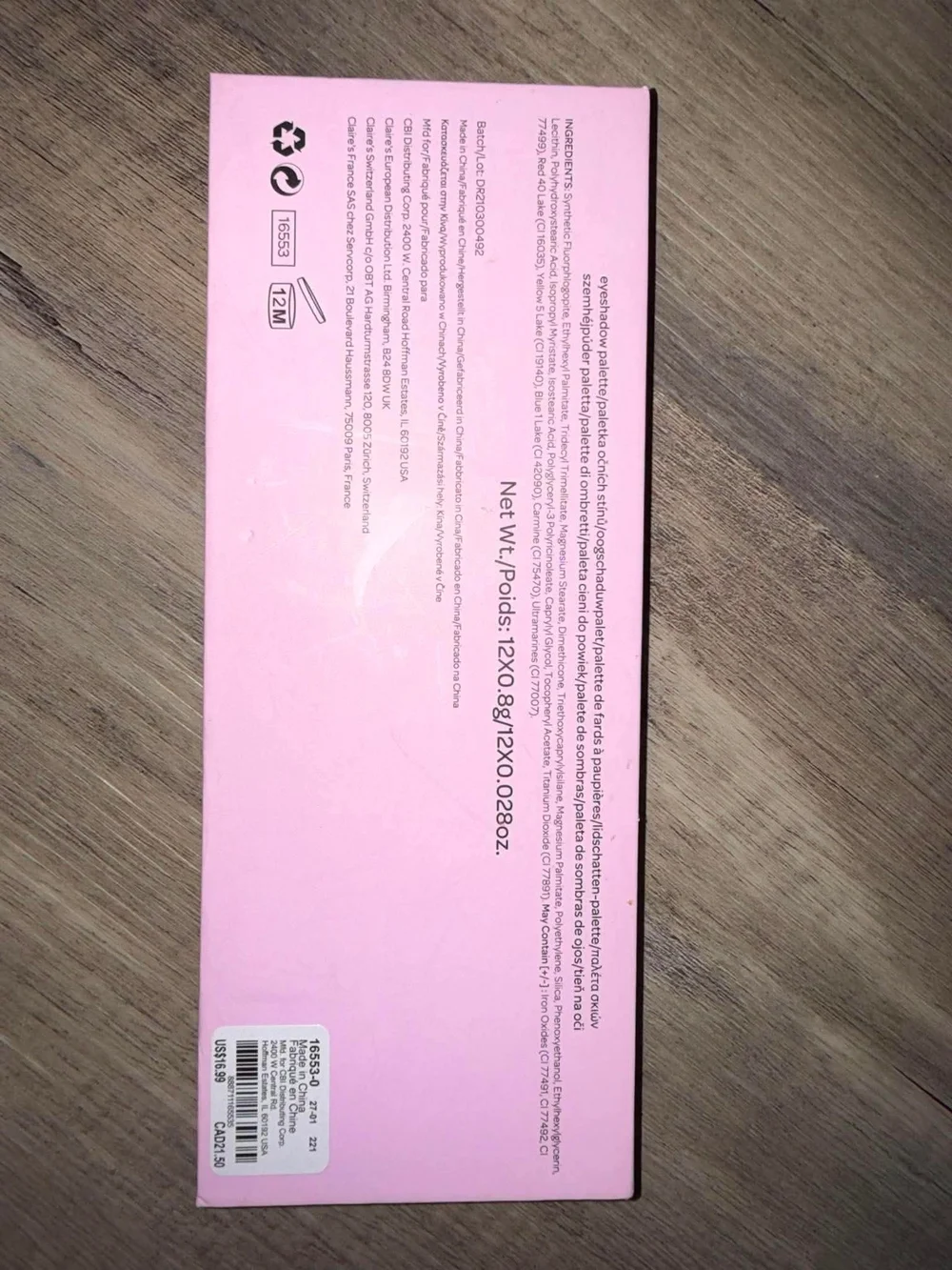 Claire's Glow Eyeshadow Palette — Teal, Green, Blue, Purple & Pink Shades